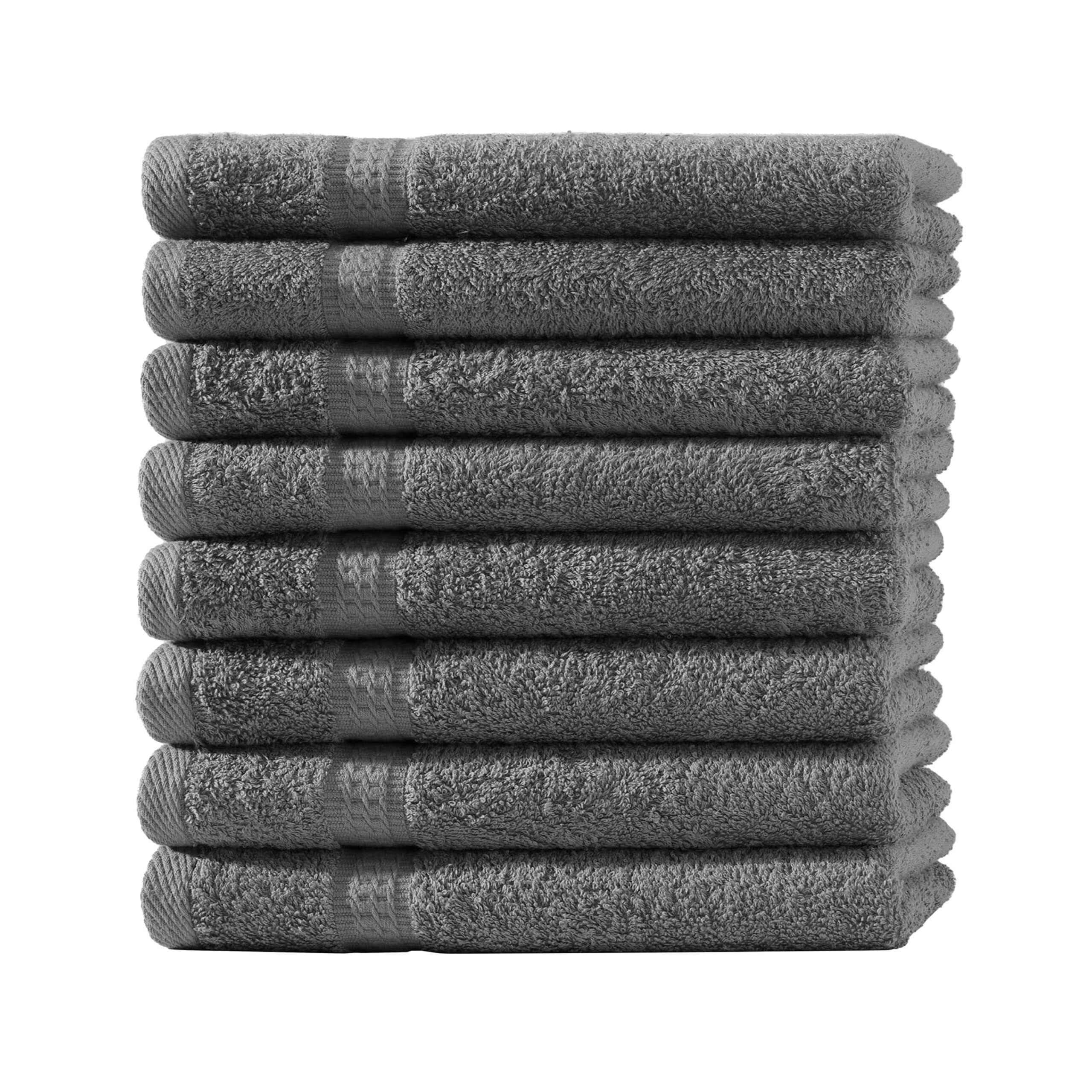 8er Set Frottierware Elegance 500gm in große 30×50 cm in Farbe Anthrazit