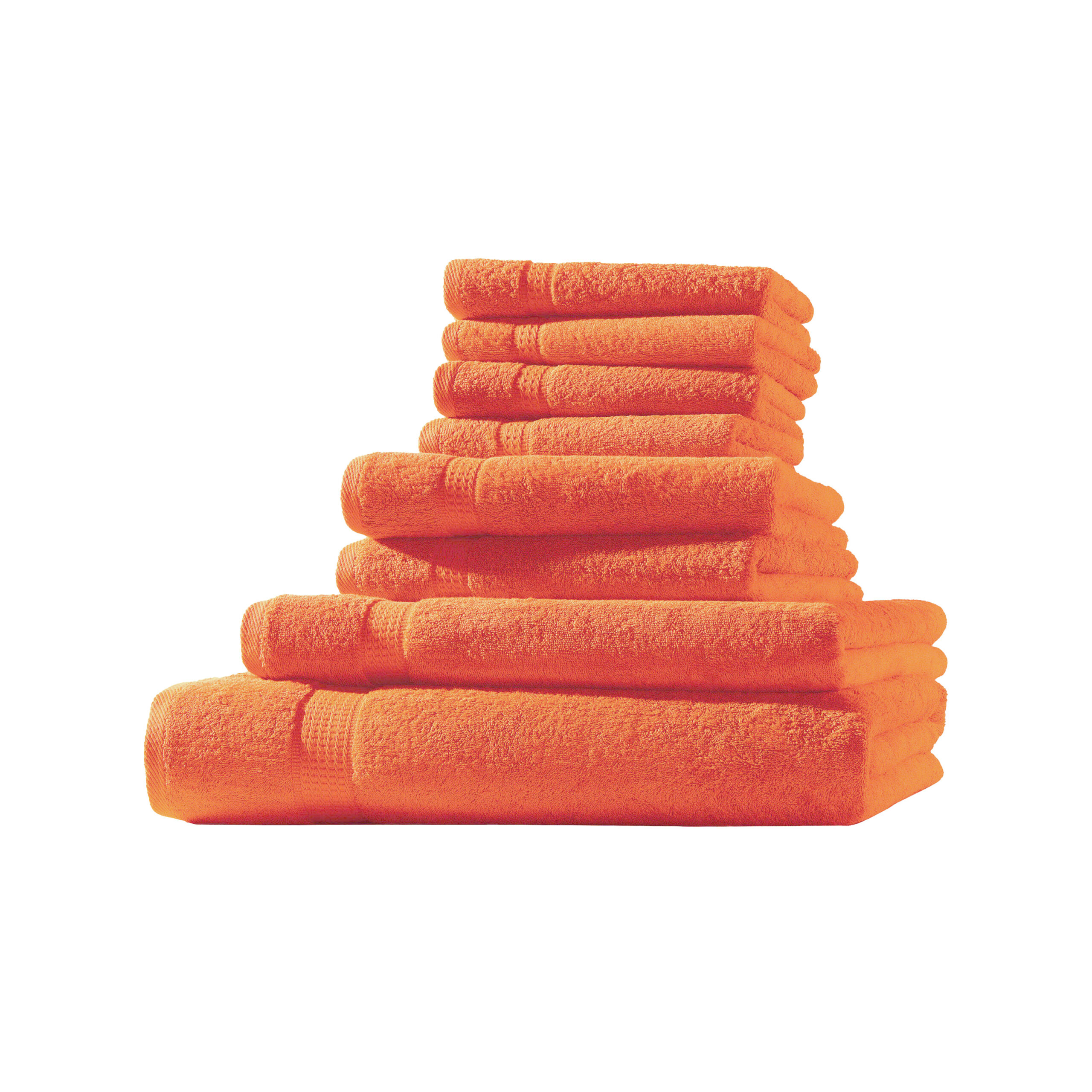 Frottier 8er Set 4x Gästetuch + 2x Handtuch + 1x Duschtuch + 1x Badetuch | 500g/m² | 100% Baumwolle | Extra Weich | Öko-TEX Standard 100 | Terra