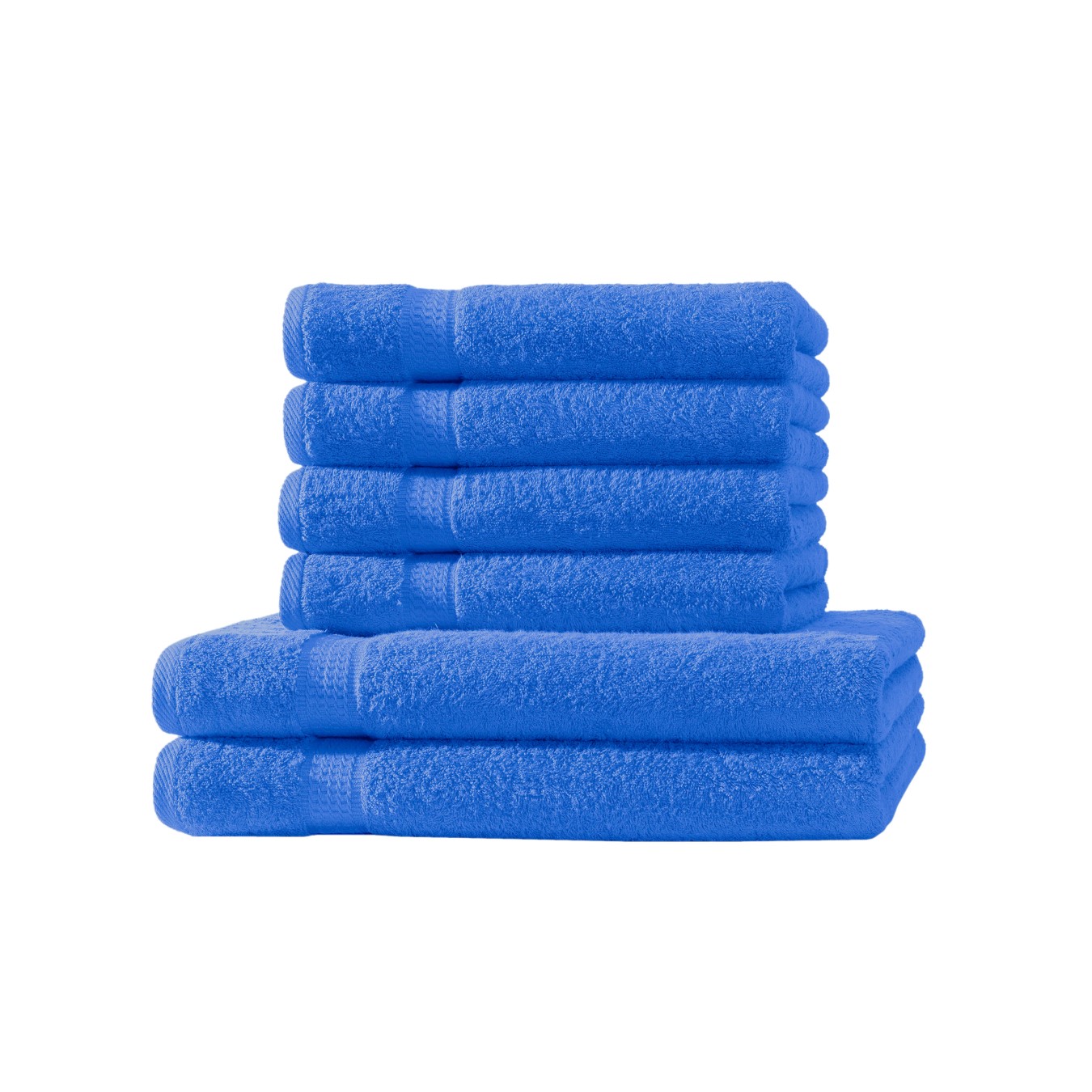 Loomiva Frottier Set 4x Handtuch + 2X Duschtuch | 500g/m² | 100% Baumwolle | Extra Weich | Öko-TEX Standard 100 | Royal