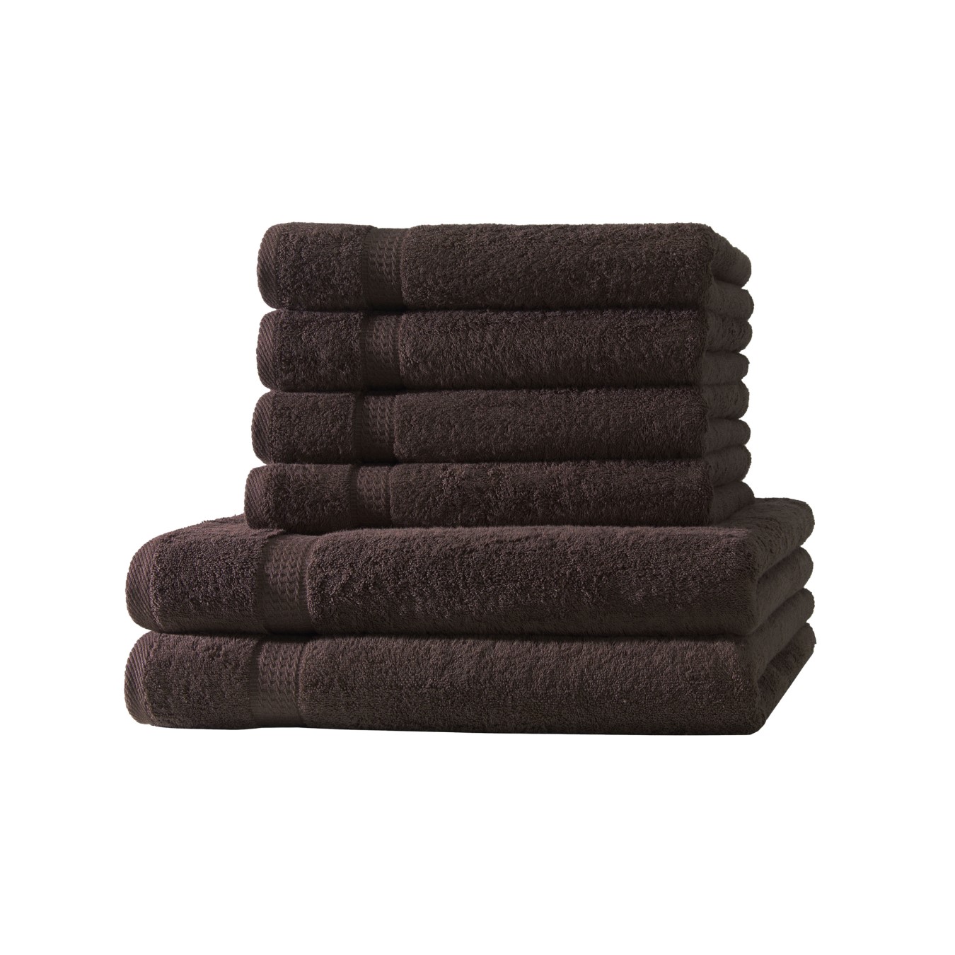 Loomiva Frottier Set 4x Handtuch + 2X Duschtuch | 500g/m² | 100% Baumwolle | Extra Weich | Öko-TEX Standard 100 | Kaffeebraun