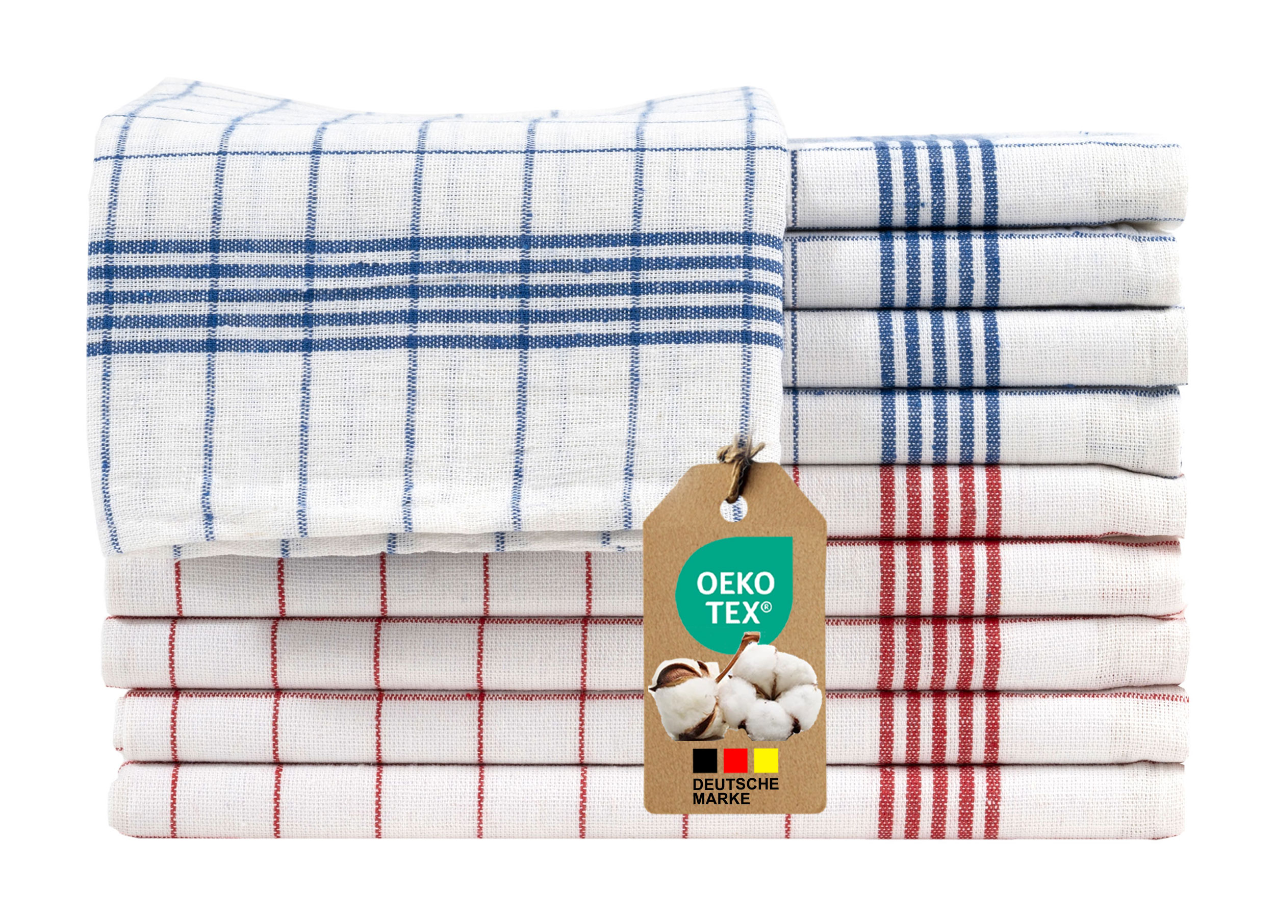 10er Set Geschirrtuecher 50×70 cm | Haushalt und Küche | 100% Baumwolle | Öko-TEX Standard 100