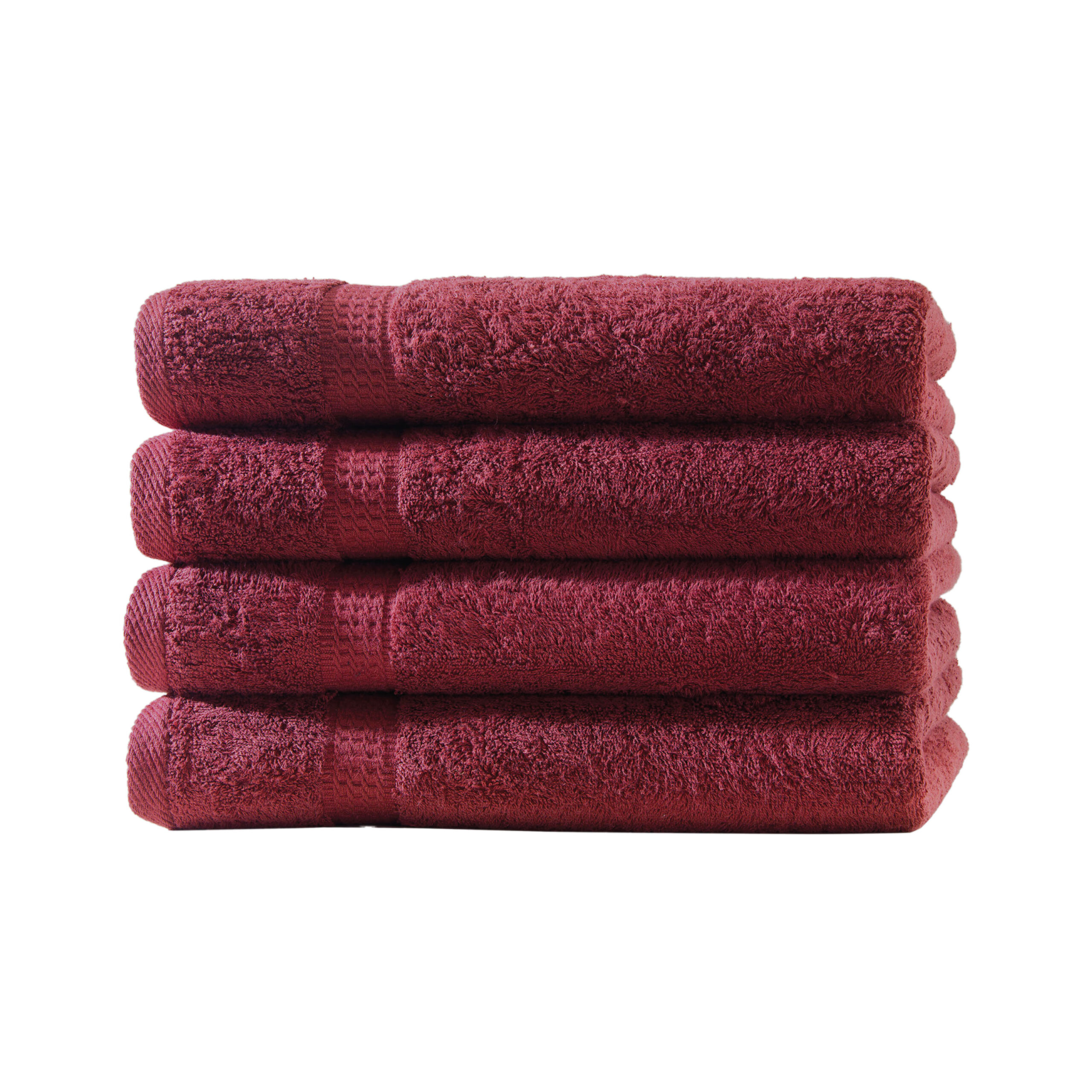 4er Set Handtuch in Bordeaux 500g/m² | 100% Baumwolle