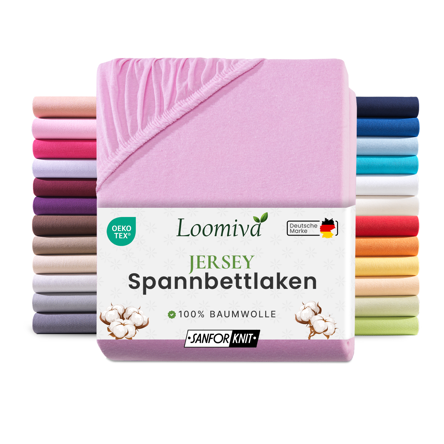 Jersey Spannbettlaken 140gsm in große 180-200×200+30 cm | Rosa  Farbe