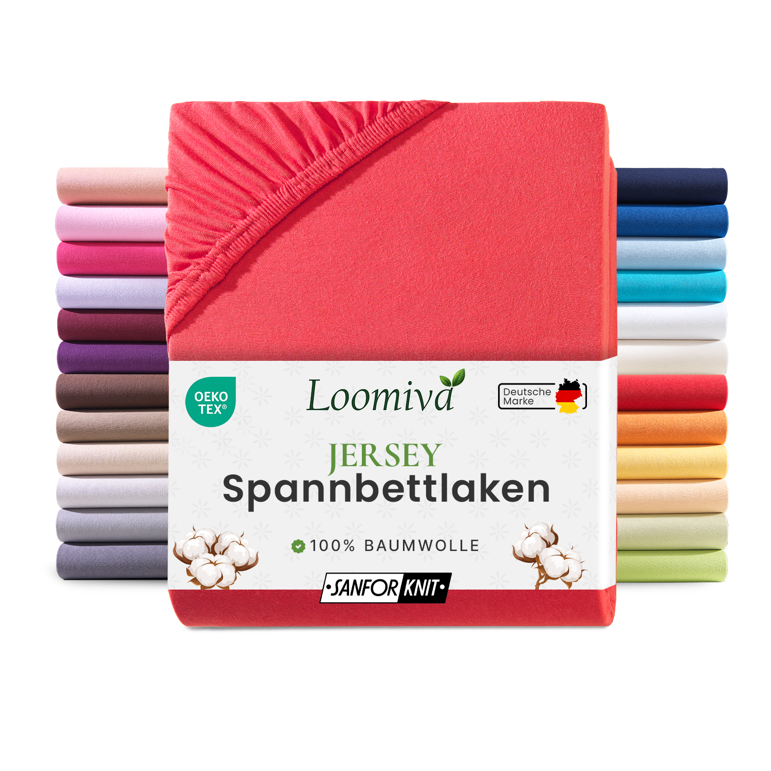 Jersey Spannbettlaken 140gsm in große 90-100×200+30 cm | Rot Farbe
