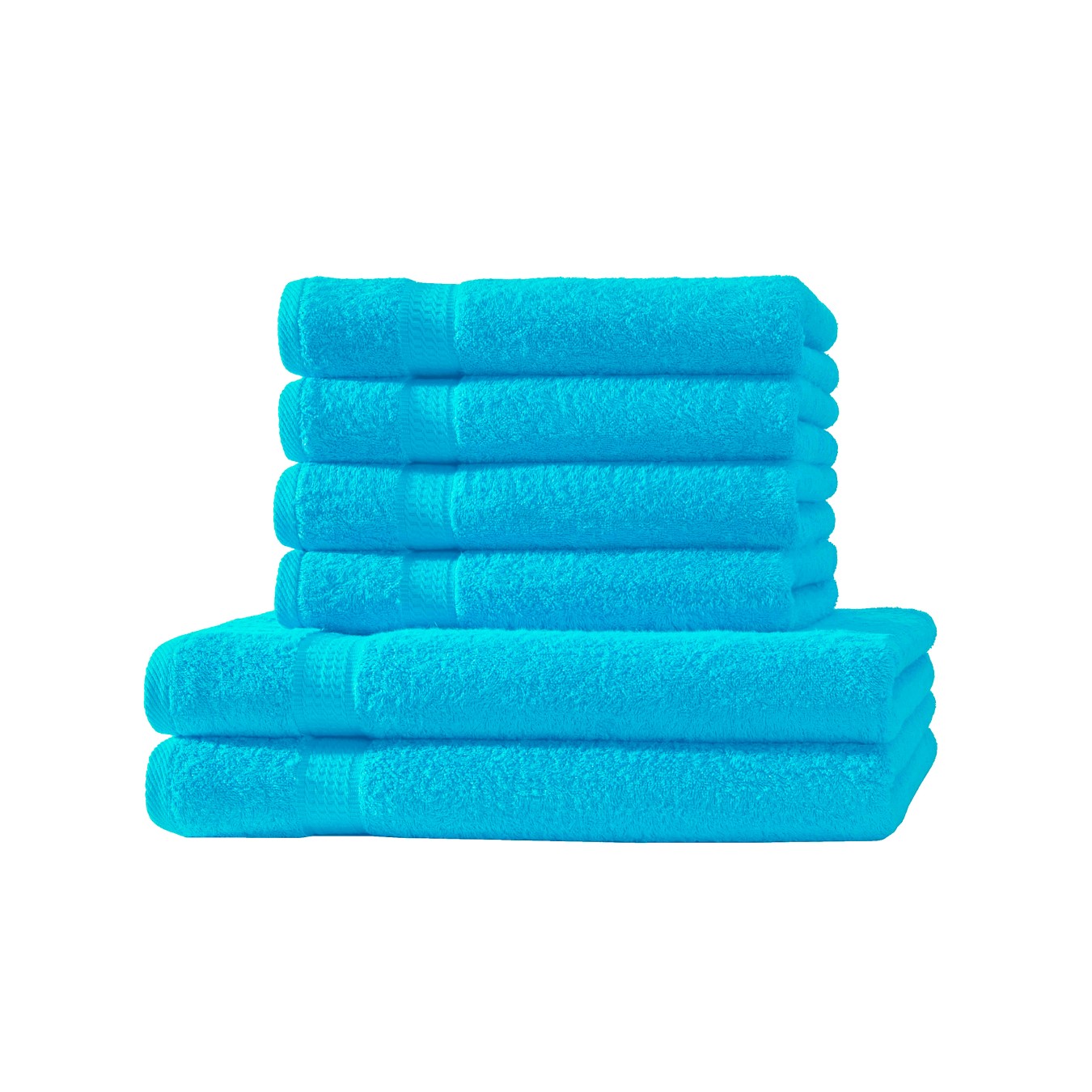 Loomiva Frottier Set 4x Handtuch + 2X Duschtuch | 500g/m² | 100% Baumwolle | Extra Weich | Öko-TEX Standard 100 | Tuerkis