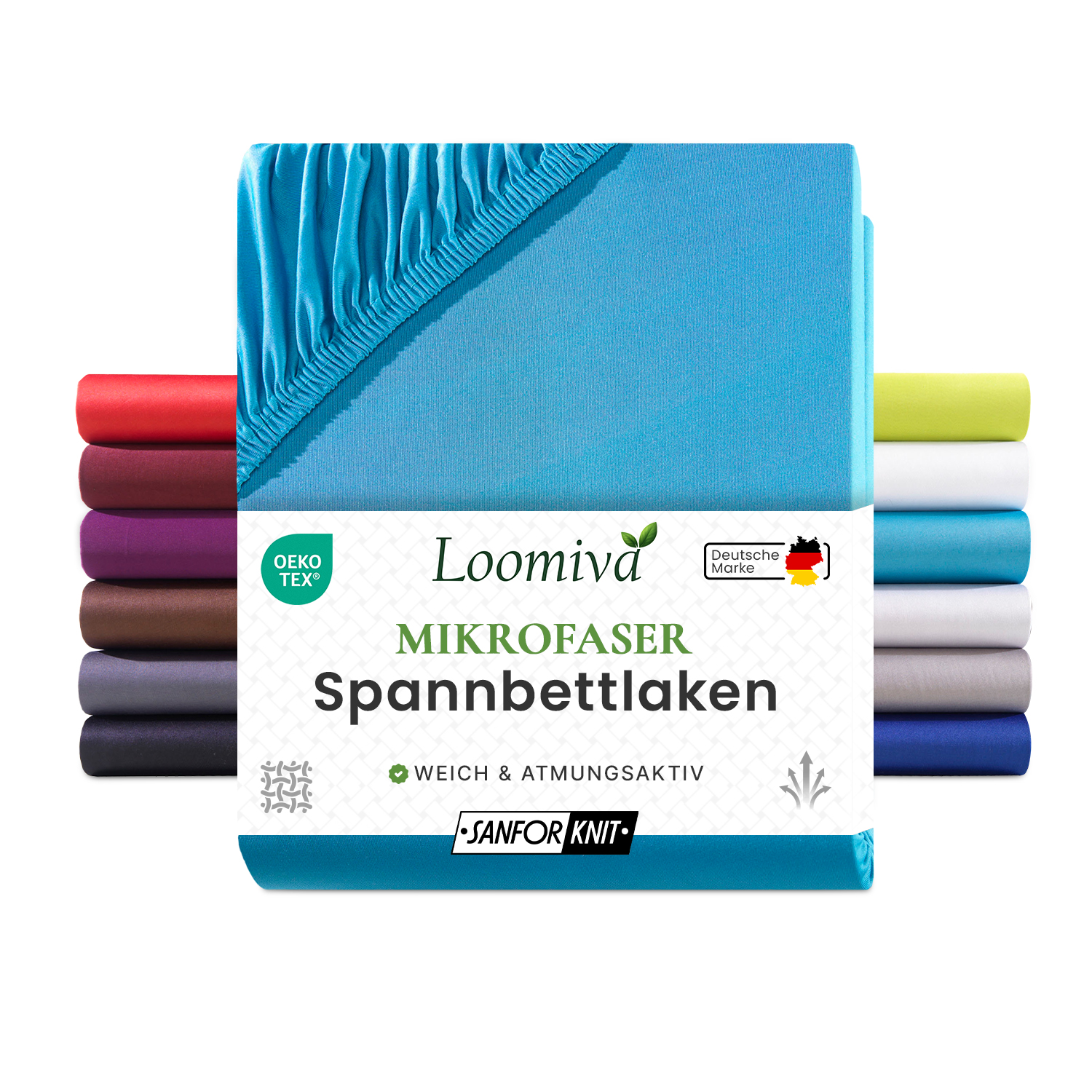 Mikrofaser Spannbettlaken 135gsm in große 140-160×200+30 cm | Tuerkis Farbe