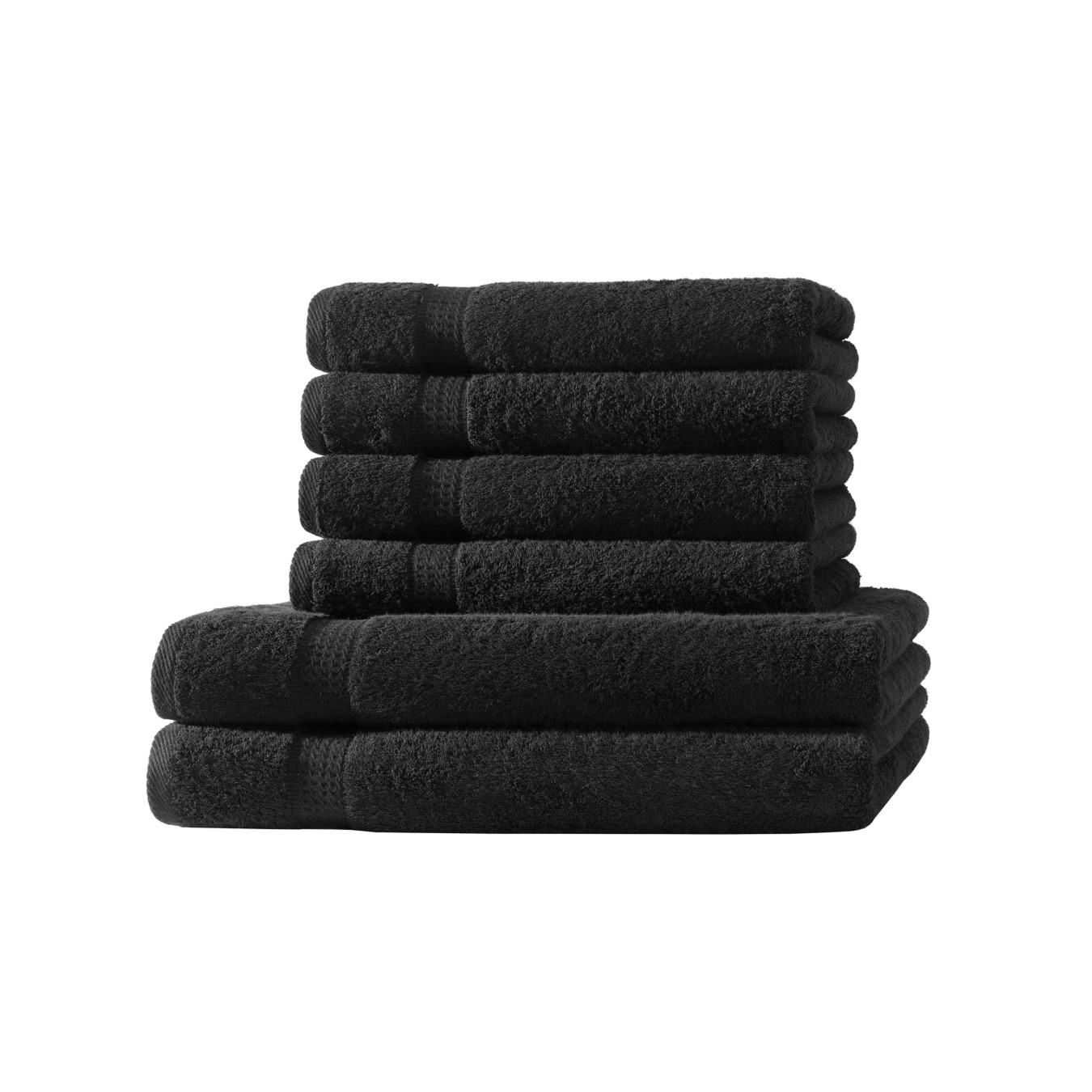 Loomiva Frottier Set 4x Handtuch + 2X Duschtuch | 500g/m² | 100% Baumwolle | Extra Weich | Öko-TEX Standard 100 | Schwarz