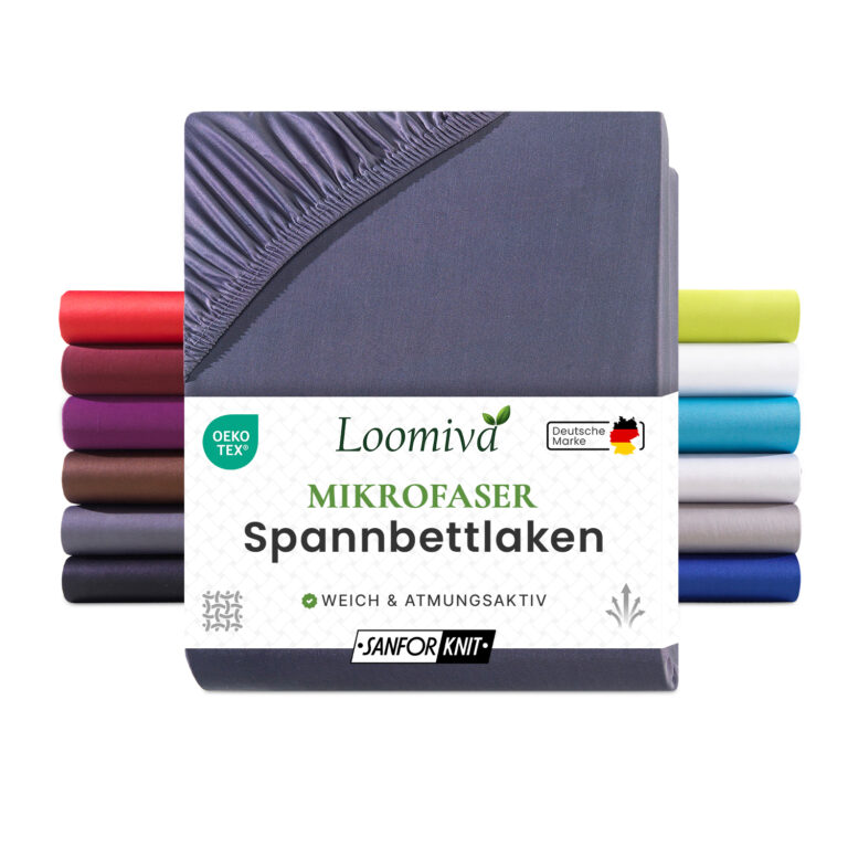 Mikrofaser Spannbettlaken 135gsm in große 180-200×200+30 cm | Anthrazit / Graphit Farbe