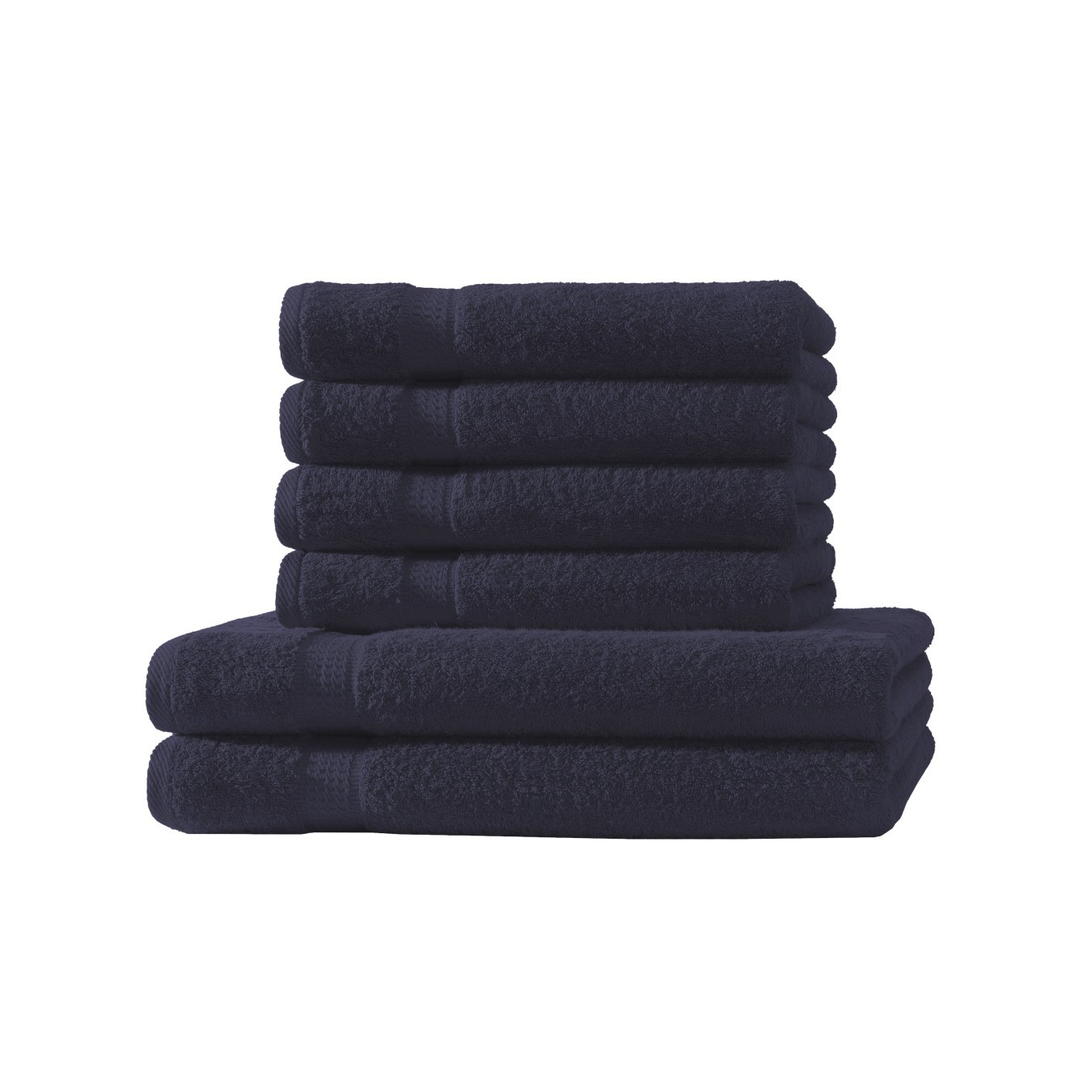 Loomiva Frottier Set 4x Handtuch + 2X Duschtuch | 500g/m² | 100% Baumwolle | Extra Weich | Öko-TEX Standard 100 | Marine