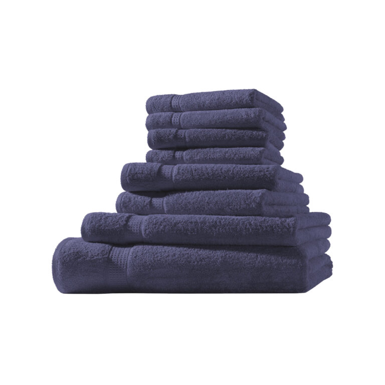 Frottier 8er Set 4x Gästetuch + 2x Handtuch + 1x Duschtuch + 1x Badetuch | 500 g/m² | 100% Baumwolle | Extra Weich | Öko-Tex Standard 100 | Marine / Navy