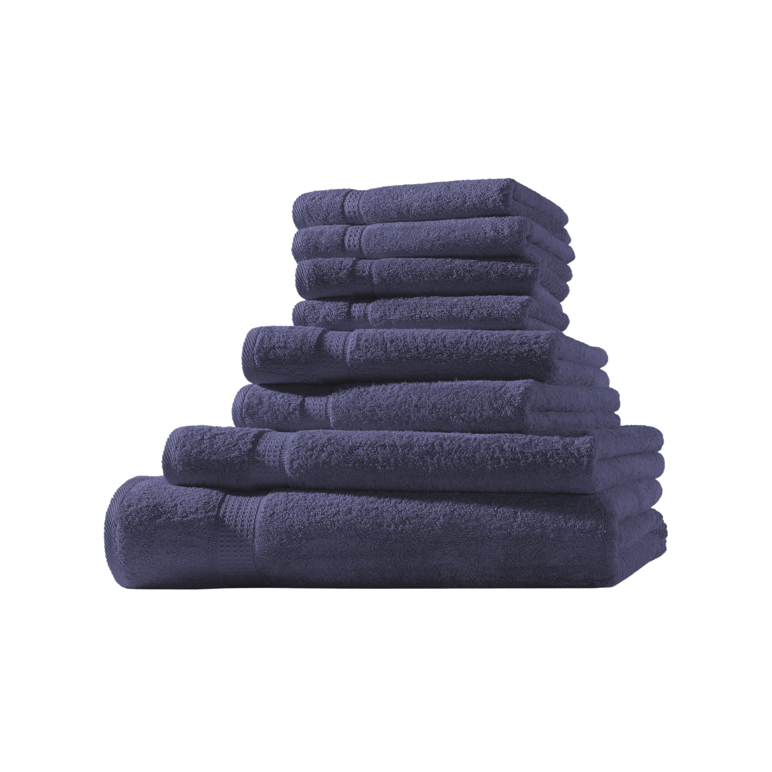 Frottier 8er Set 4x Gästetuch + 2x Handtuch + 1x Duschtuch + 1x Badetuch | 500g/m² | 100% Baumwolle | Extra Weich | Öko-TEX Standard 100 | Marine / Navy