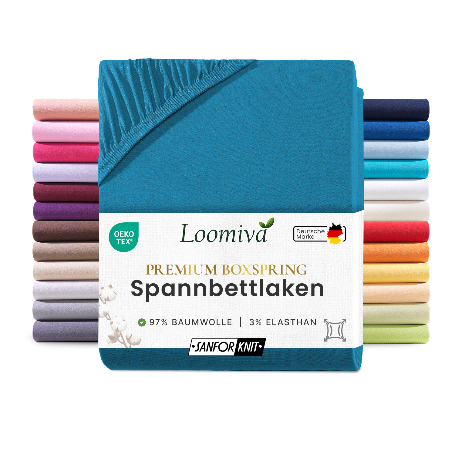 WB/Boxspringbett Spannbettlaken 190gsm in große 180-200×220+40 cm | Petrol Farbe