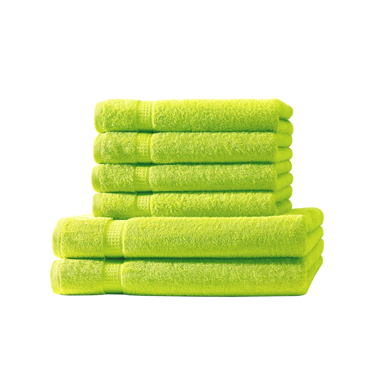 Loomiva Frottier Set 4x Handtuch + 2X Duschtuch | 500g/m² | 100% Baumwolle | Extra Weich | Öko-TEX Standard 100 | Apfelgruen