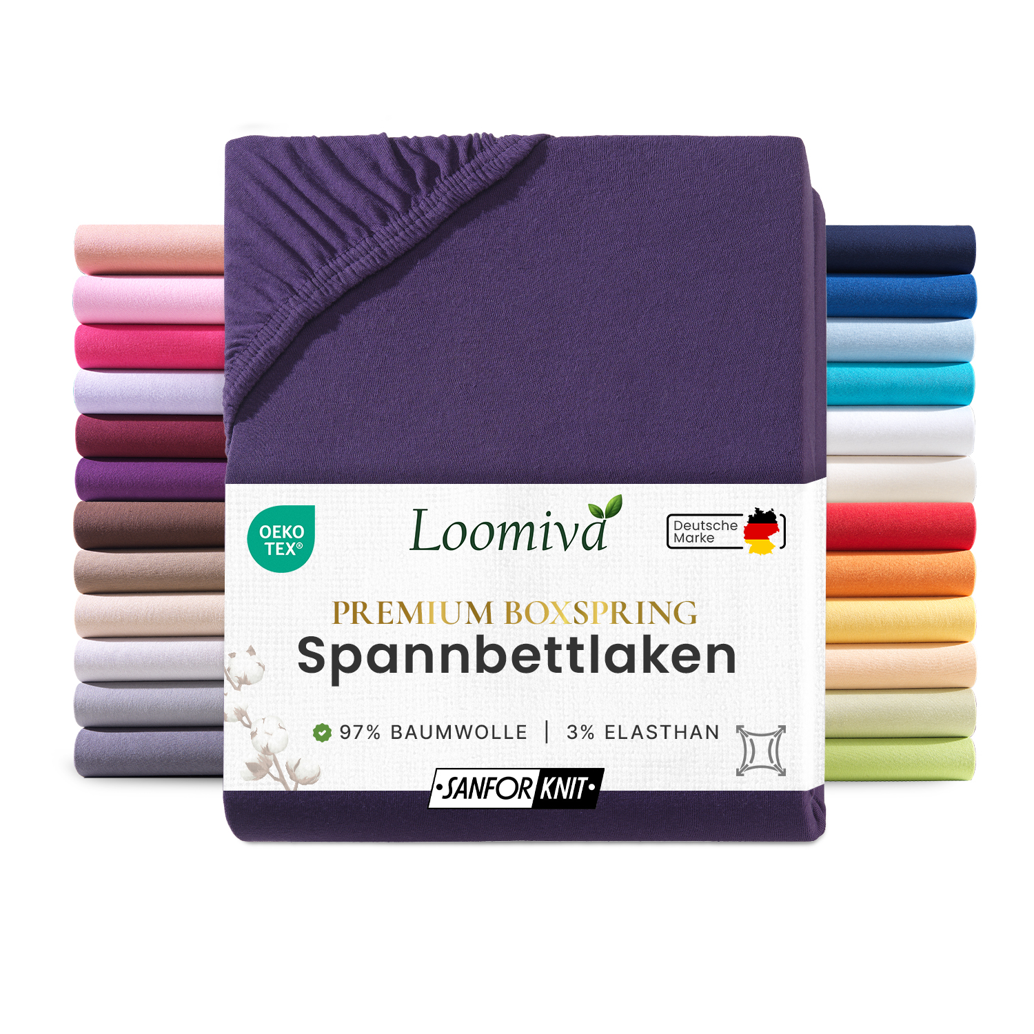 WB/Boxspringbett Spannbettlaken 190gsm in große 180-200×220+40 cm | Aubergine / Pflaume Farbe