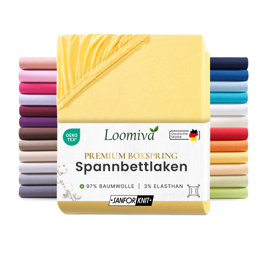 WB/Boxspringbett Spannbettlaken 190gsm in große 180-200×220+40 cm | Mais Farbe