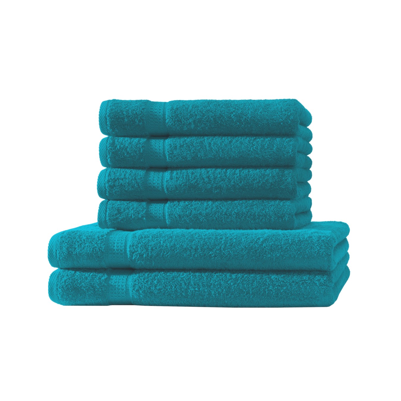 Loomiva Frottier Set 4x Handtuch + 2X Duschtuch | 500g/m² | 100% Baumwolle | Extra Weich | Öko-TEX Standard 100 | Petrol