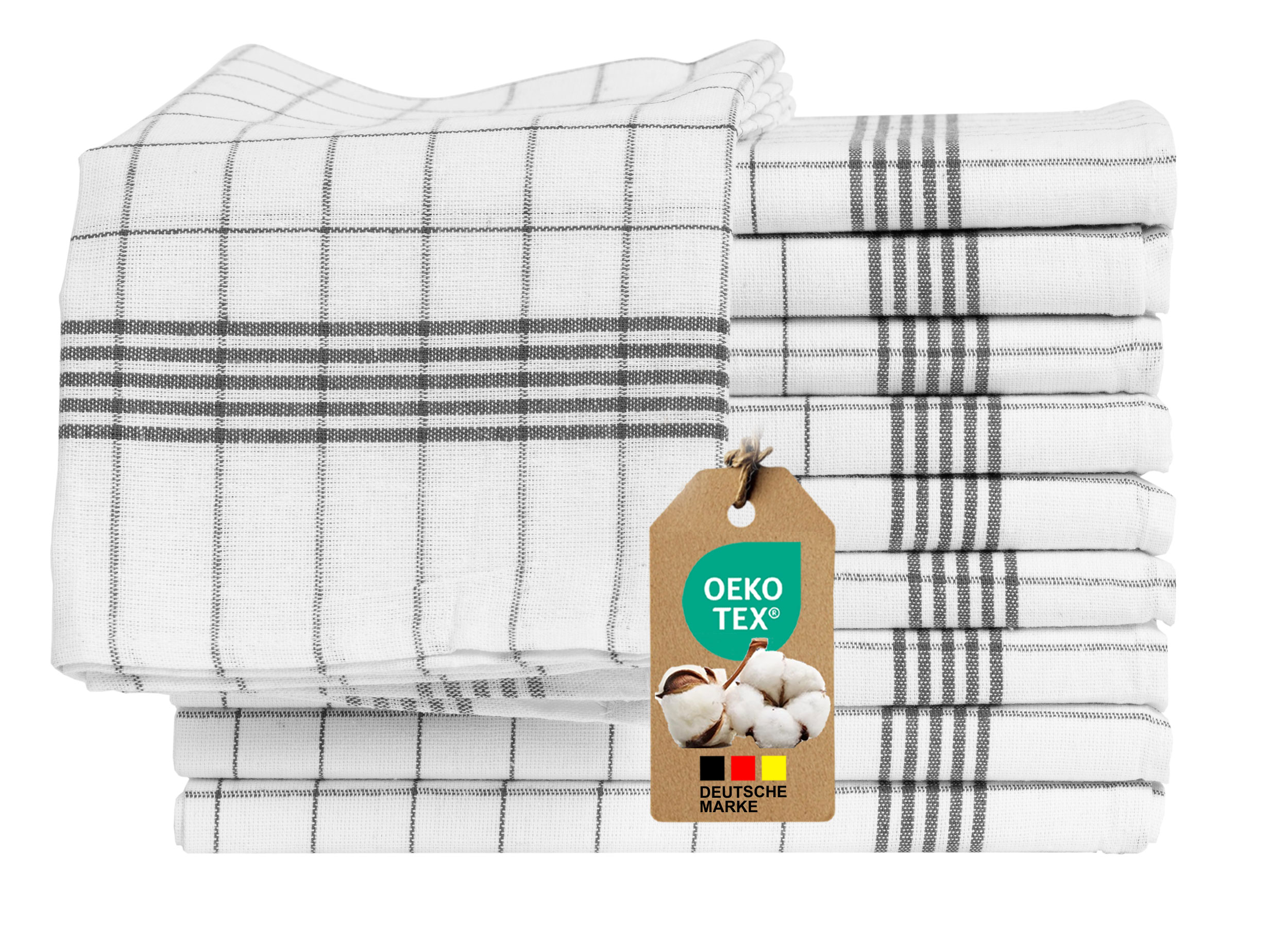 10er Set Geschirrtuecher 50×70 cm | Haushalt und Küche | 100% Baumwolle | Öko-TEX Standard 100