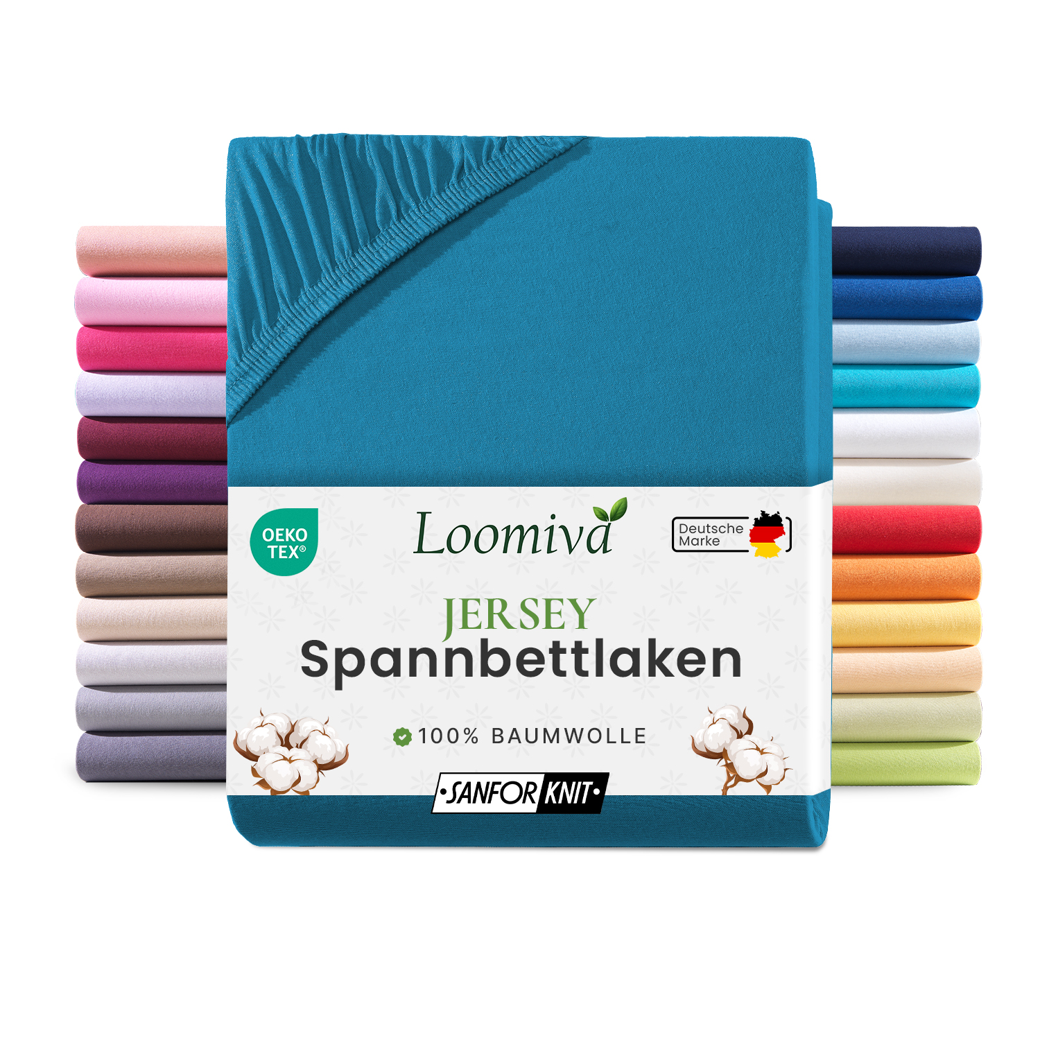 Jersey Spannbettlaken 140gsm in große 140-160×200+30 cm | Petrol Farbe