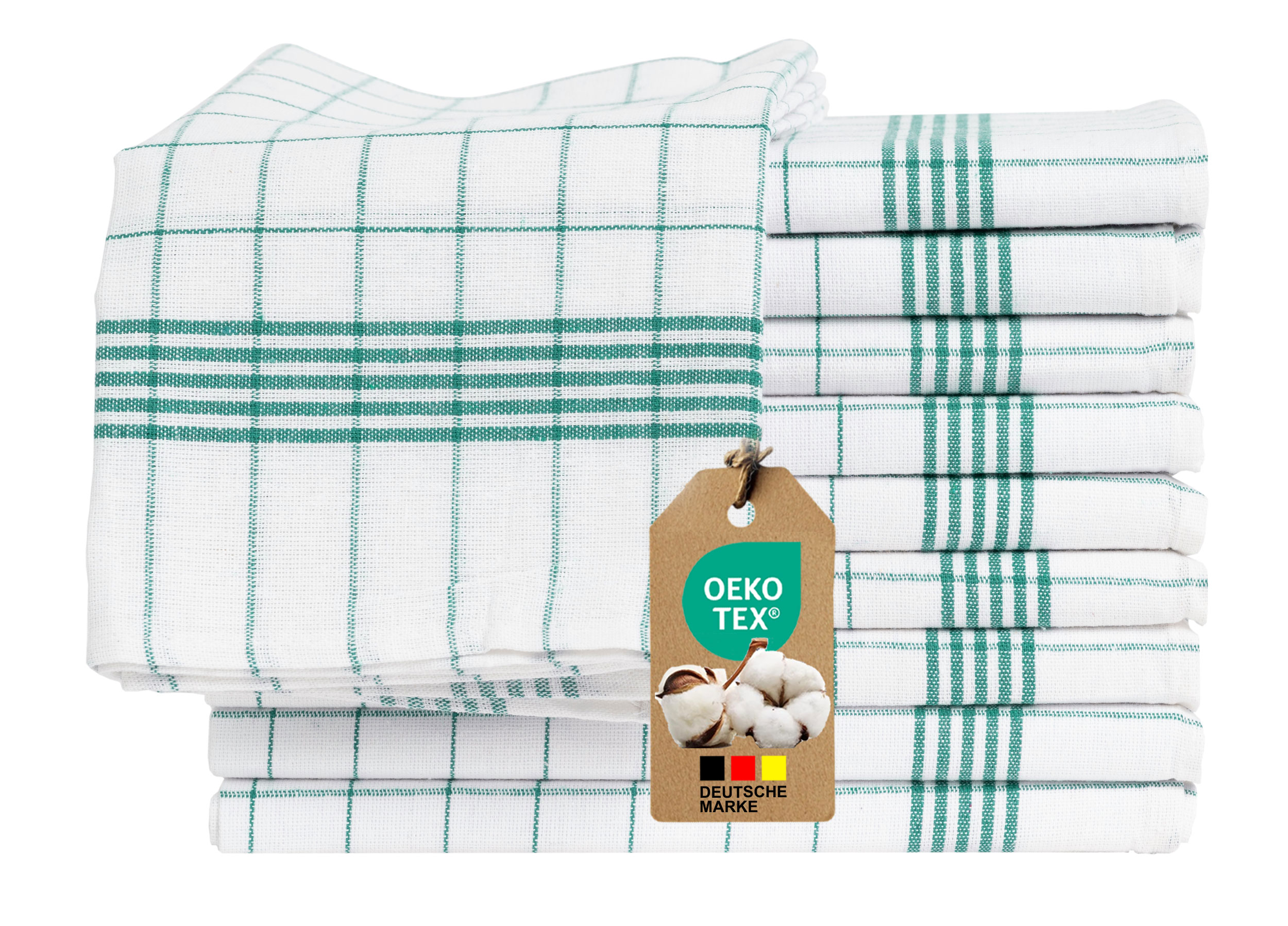 10er Set Geschirrtuecher 50×70 cm | Haushalt und Küche | 100% Baumwolle | Öko-TEX Standard 100