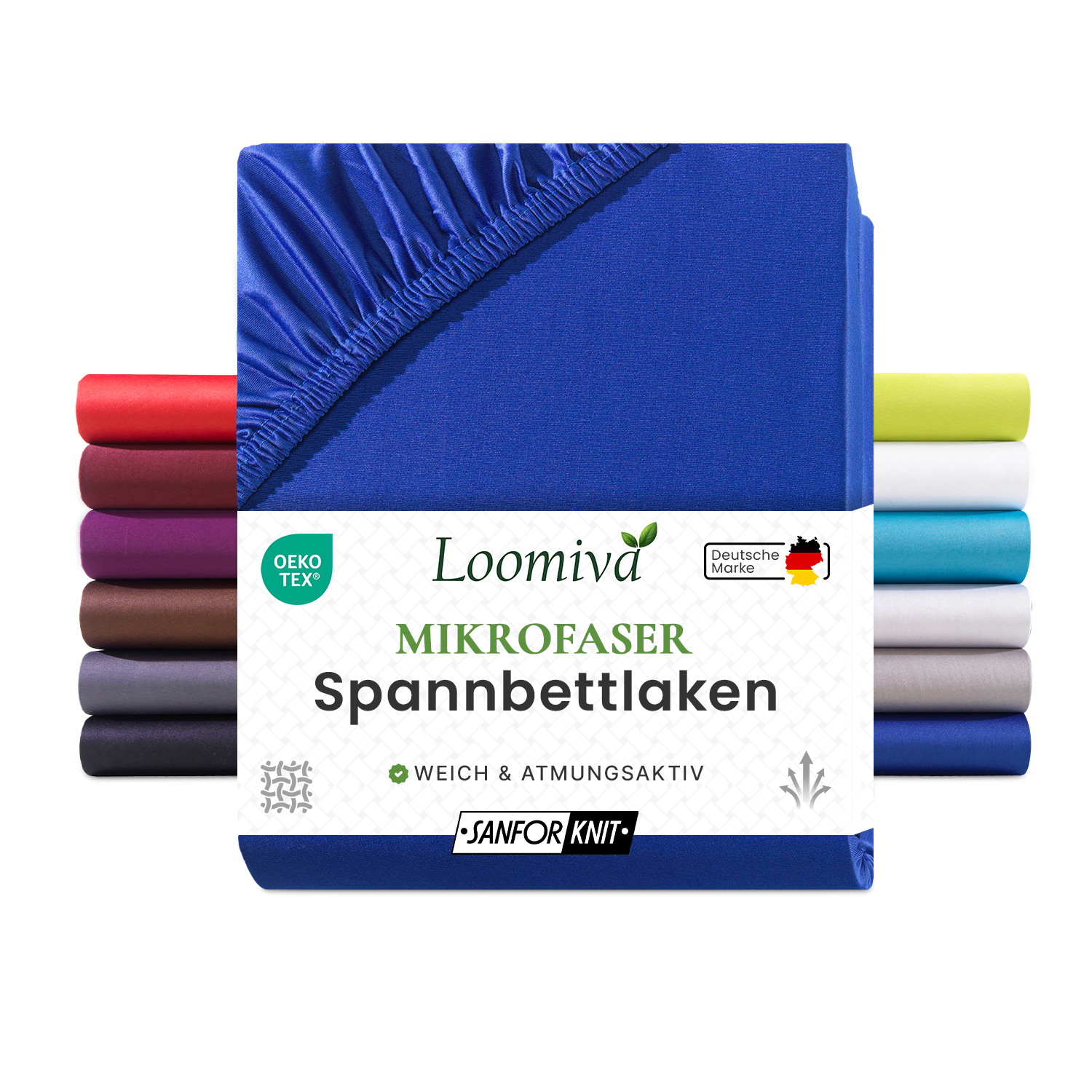 Mikrofaser Spannbettlaken 135gsm in große 90-100×200+30 cm | Royal / Kobalt Farbe