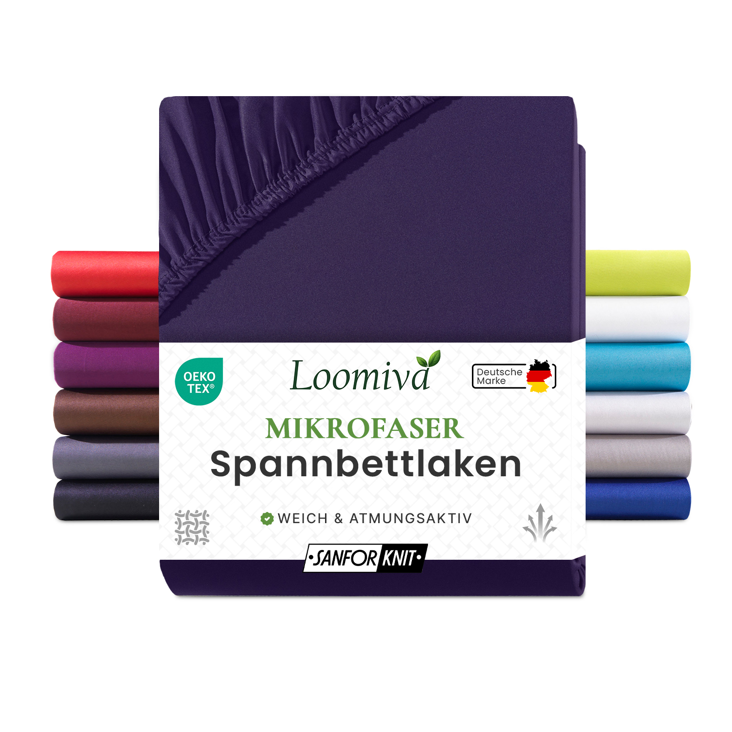 Mikrofaser Spannbettlaken 135gsm in große 90-100×200+30 cm | Aubergine / Pflaume Farbe