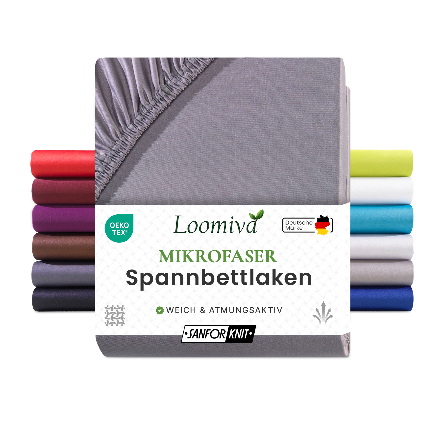 Mikrofaser Spannbettlaken 135gsm in große 140-160×200+30 cm | Grau / Platin Farbe