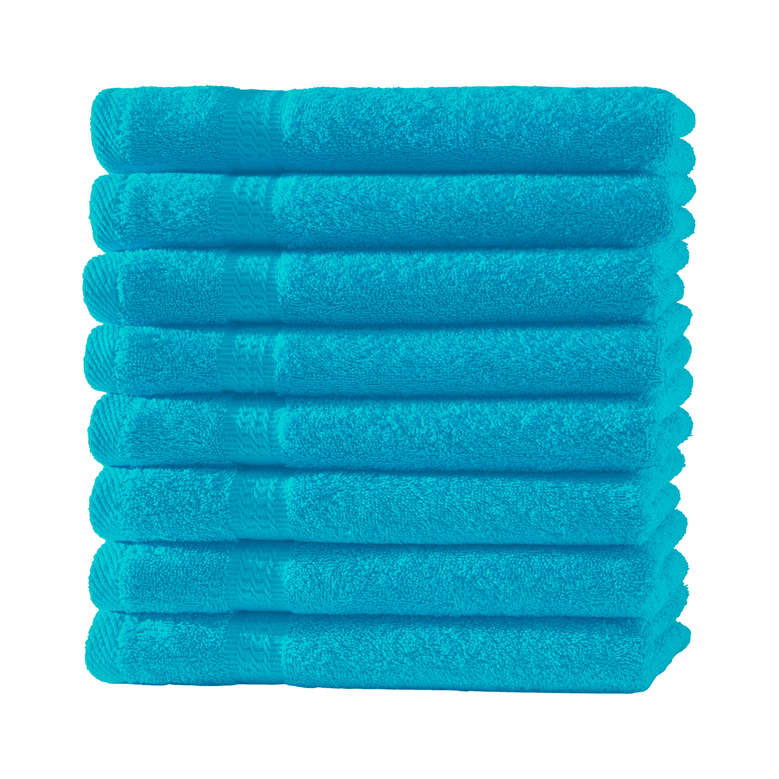 8er Set Frottierware Elegance 500gm in große 30×50 cm in Farbe Turkis