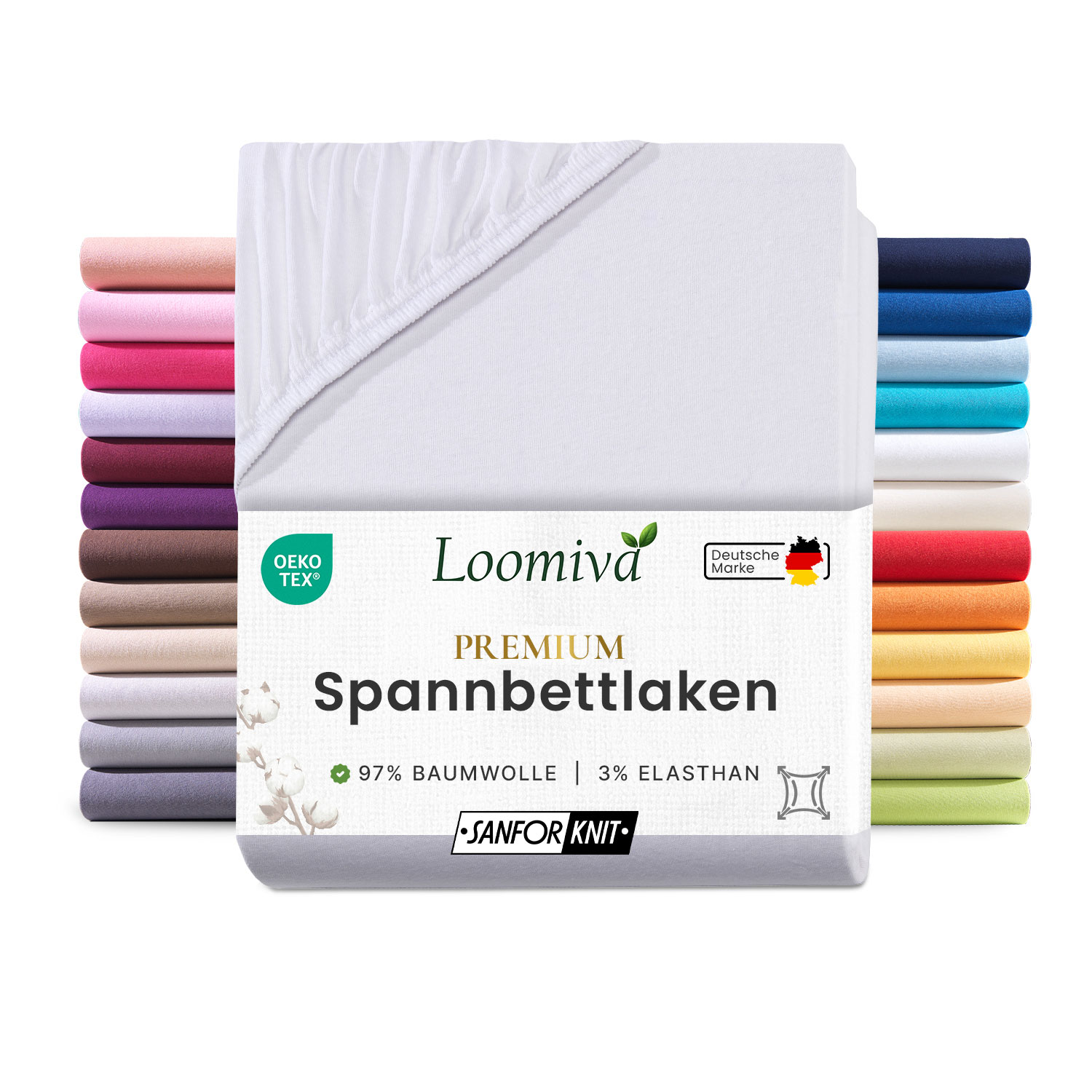WB/Boxspringbett Spannbettlaken 190gsm in große 140-160×200+30 cm | Weiss Farbe