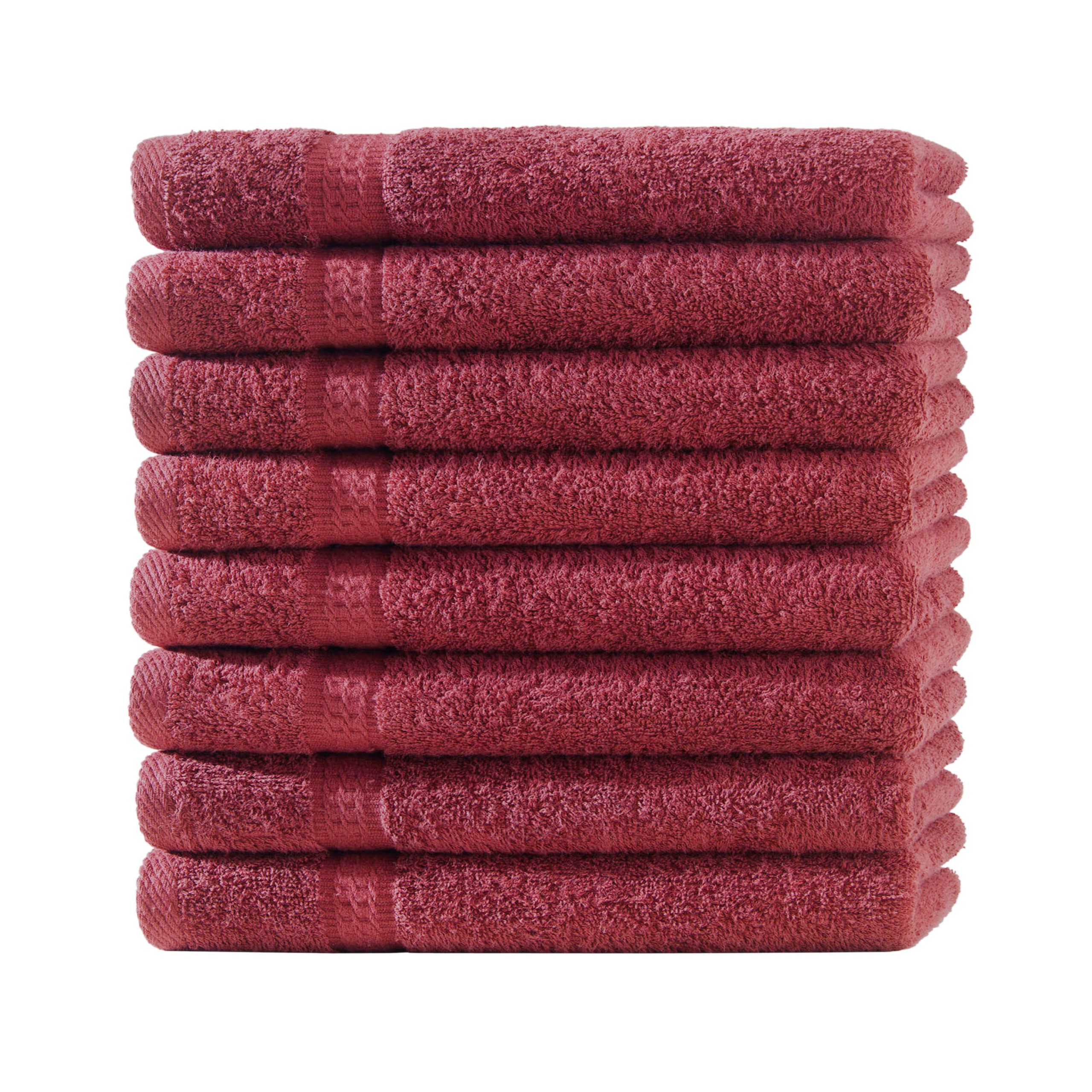 8er Set Frottierware Elegance 500gm in große 30×50 cm in Farbe Bordeaux