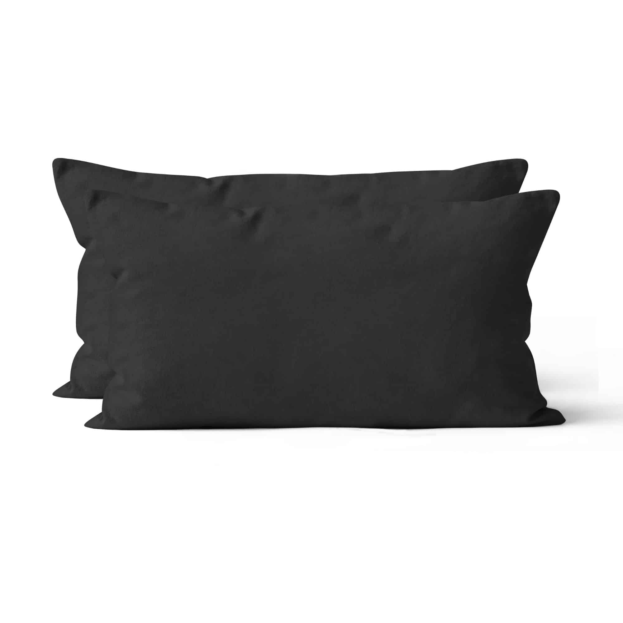 Microfaser UNI Kissenhuellen  | Schwarz | 90gsm | 40×80 cm