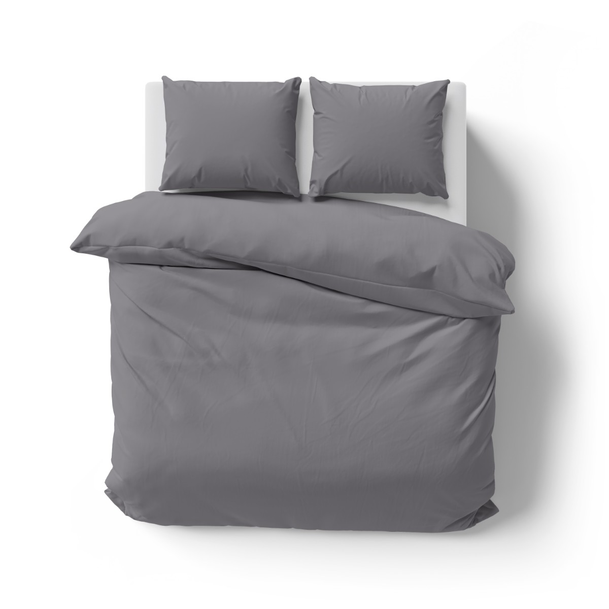 Microfaser UNI Bettwaesche | Grau / Platin | 90gsm | 200×200+2x80x80 cm