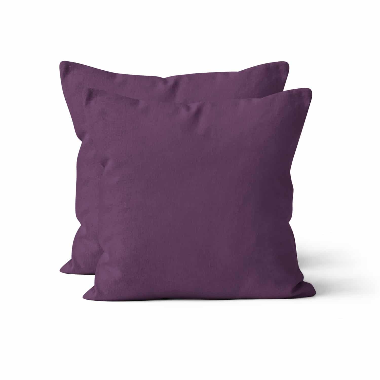 Microfaser UNI Kissenhuellen  | Aubergine / Pflaume | 90gsm | 80×80 cm