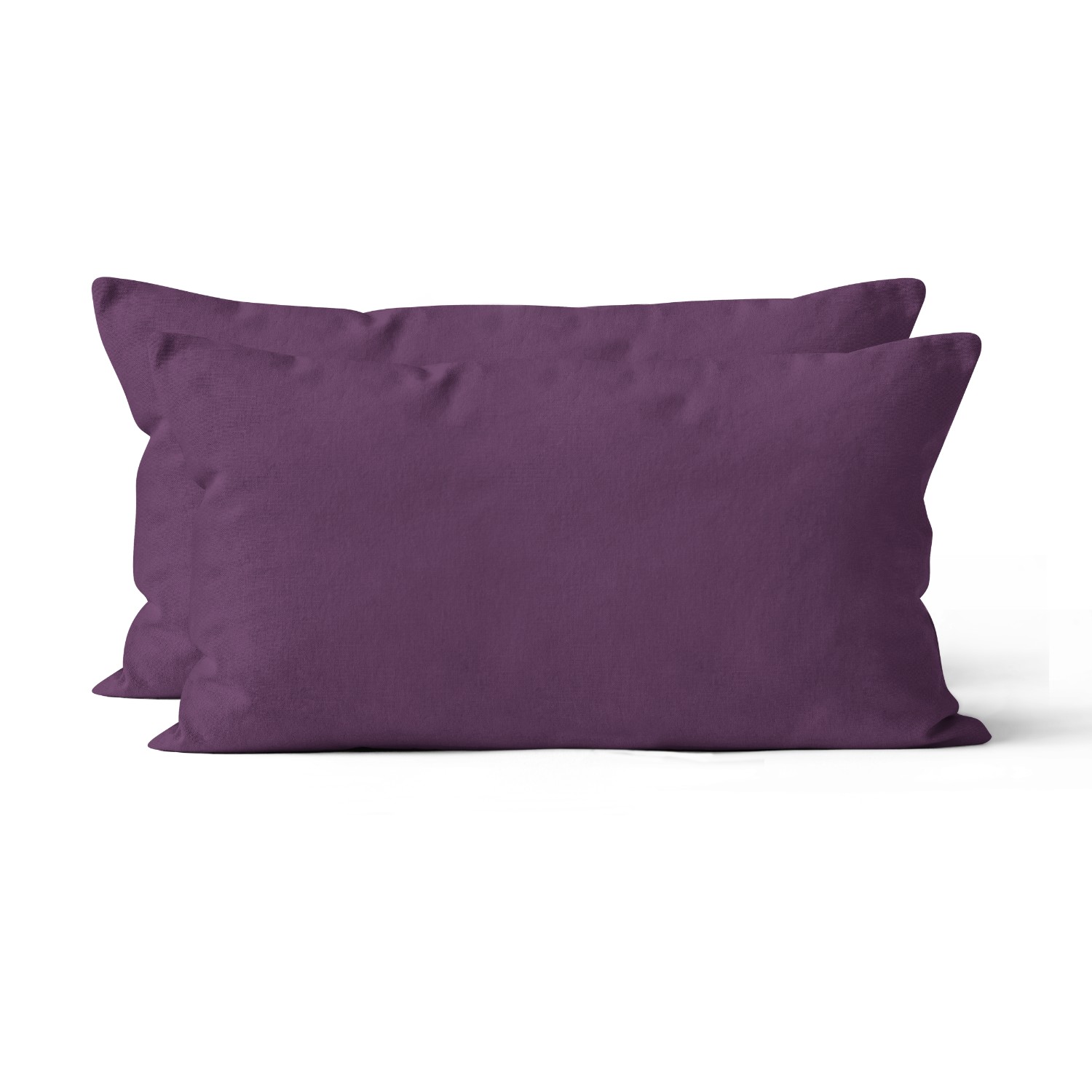 Microfaser UNI Kissenhuellen  | Aubergine / Pflaume | 90gsm | 40×80 cm