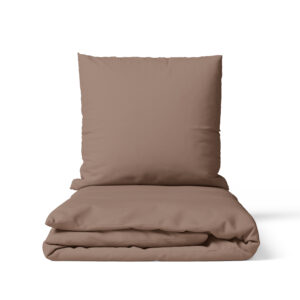 Microfaser UNI Bettwaesche | Nougat / Taupe | 90gsm | 135x200+80x80 cm