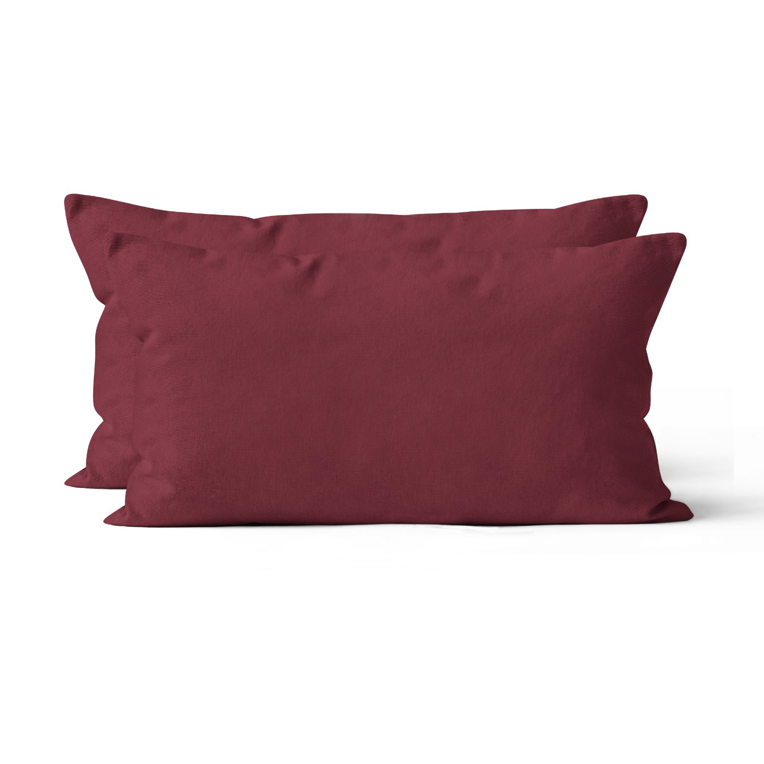 Microfaser UNI Kissenhuellen  | Bordeaux / Weinrot | 90gsm | 40×80 cm