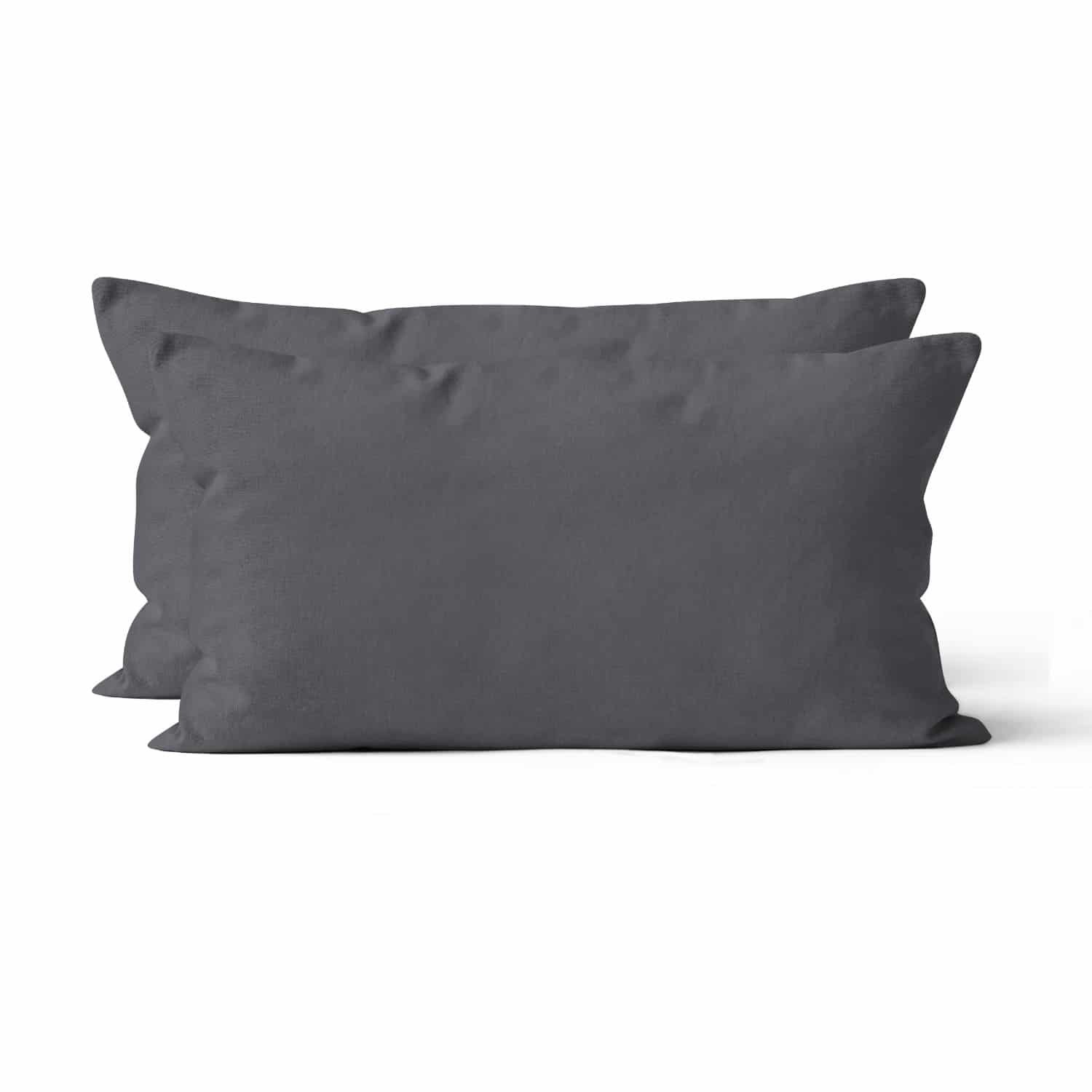 Microfaser UNI Kissenhuellen  | Anthrazit / Graphit | 90gsm | 40×80 cm